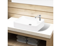 Pia De Cerâmica Para Banheiro + Furo Torneira, Branco
