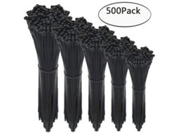 Abraçadeiras De Nylon Para Cabos, Pacote Com 500 Unidades, Autotravantes, Larguras De 4, 6, 8, 10 E 12 Polegadas(0, 1 Mm)