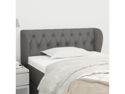 Cabecero con Alas de Tela 93x23x78/88 Cm Gris Oscuro