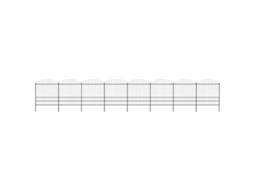 Vidaxl Cerca De Jardim Com Topo Em Forma De Lança Em Aço 1426 X 200 Cm, Preta