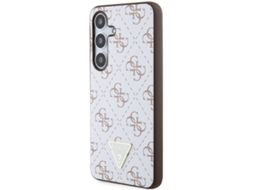 Capa para Samsung Galaxy S24 S GUESS Pele Sintética Rígida Branco
