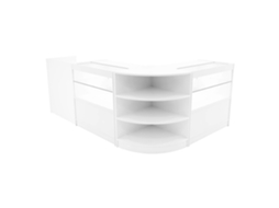 Conjunto De Balces Comerciais Eclipse | Branco | Lm60 2xc900 Tb60 | Mdf E Vidro Temperado | Prateleiras E Portas Monstershop