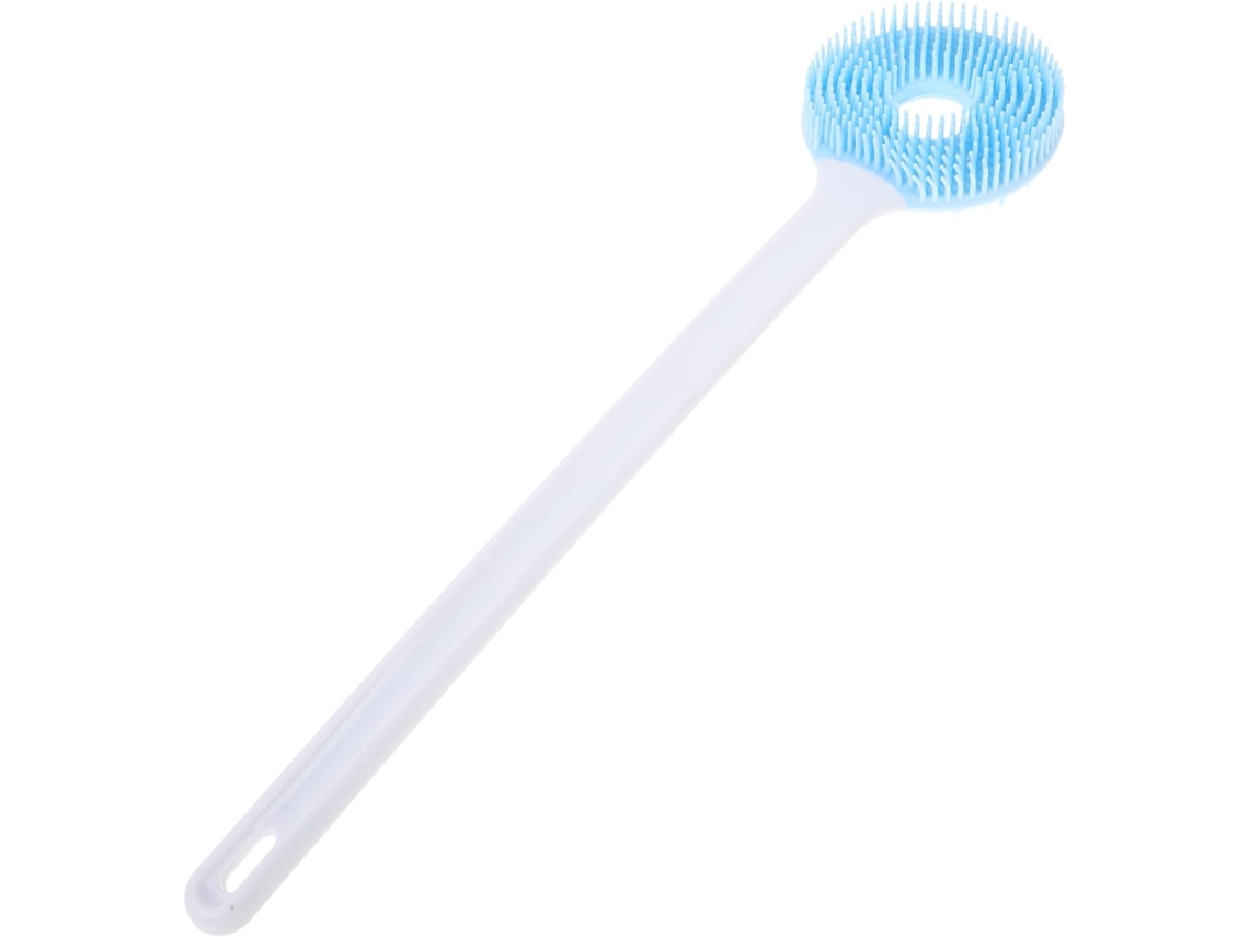 Escova De Banho Silicone Popetpop Com Cabo Longo, Esfoliante Corporal E Escova De Limpeza Facial, Esponja De Banho Dupla