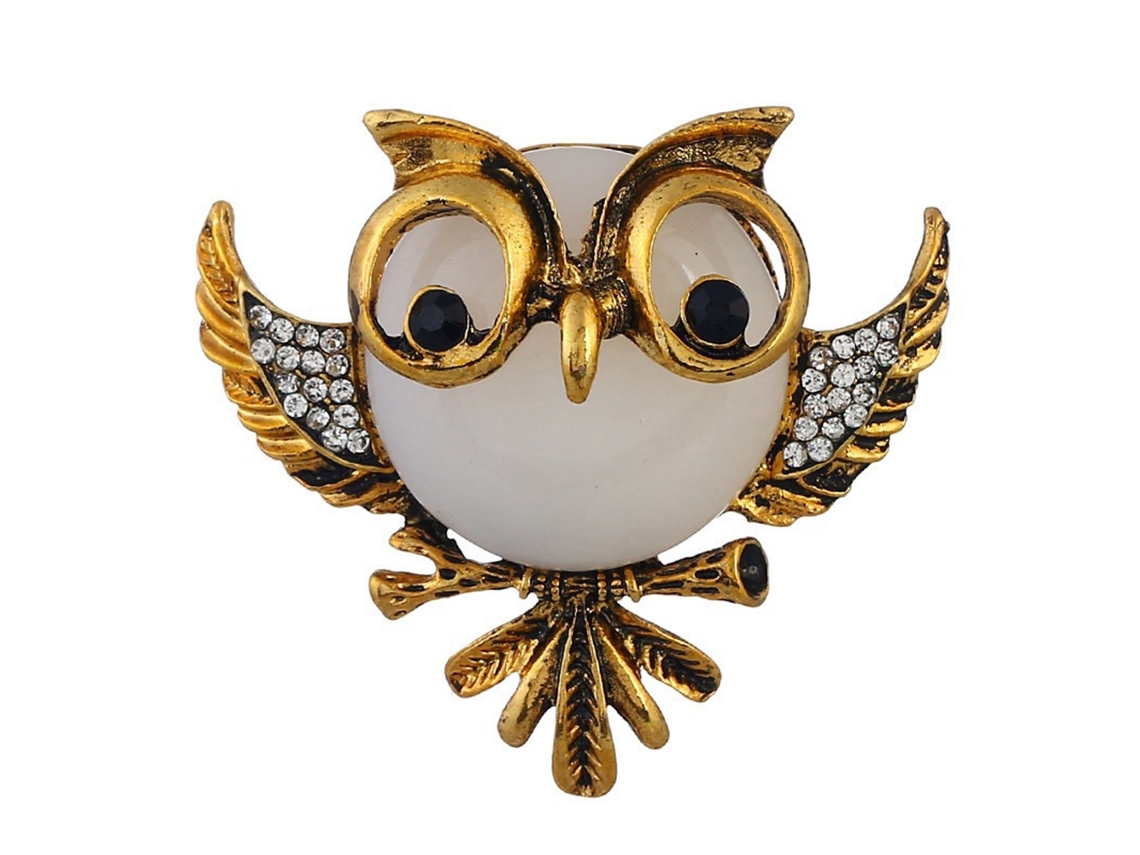 Broche Animal Forma De Coruja Acessório Feminino Para Decoração De Roupas