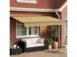 Vidaxl Toldo Retrátil Elétrico Amarelo, Cinza, Antracite 3,5 X 2,5 M