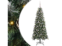 Árvore De Natal Artificial Pré Iluminada Vidaxl Verde Pvc (66 X 66 X 150 Cm)