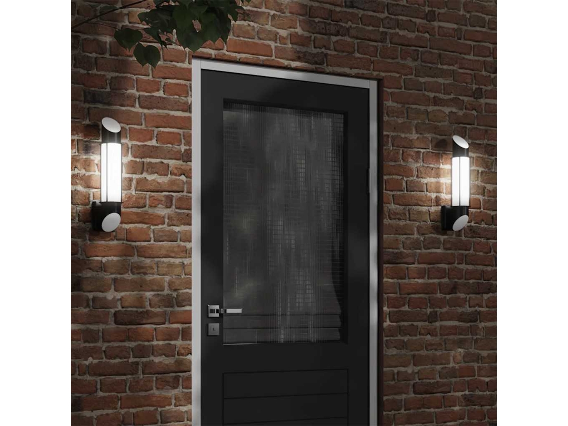Vidaxl Candeeiro De Parede Para Exterior Aço Inoxidável Preto