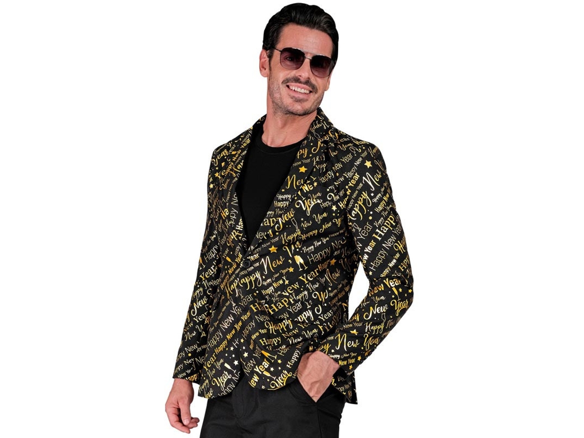 Casaco preto e dourado de Feliz Ano Novo para homem