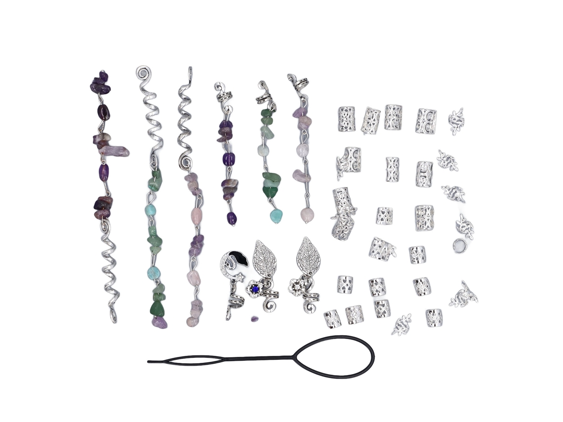 Joyas De Cabello Plateadas Para Trenzas Y Rastas Accesorios De Pelo