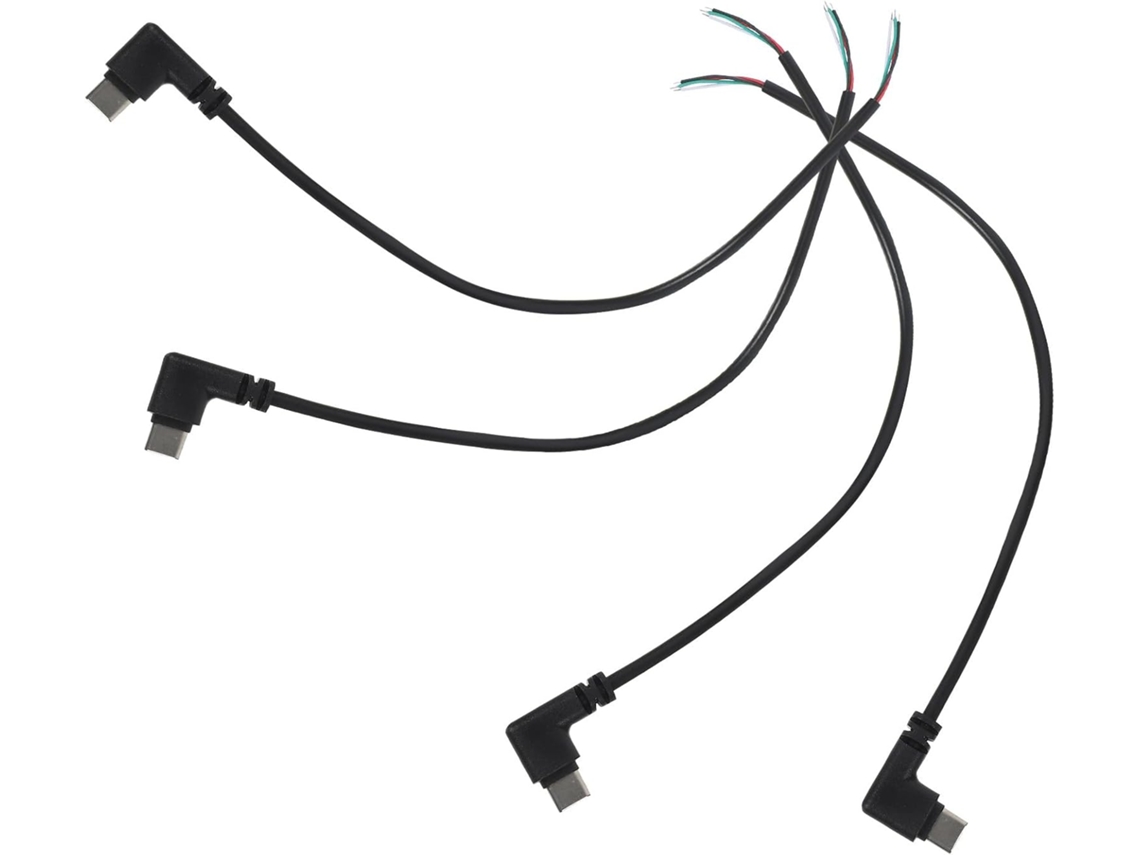 Cabo Usb-c Com Ângulo De 90 Graus, Pvc Preto, Pacote Com 4 Unidades