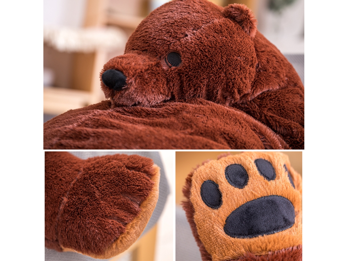 Primerox brinquedo Urso Marrom Pelúcia 60cm Macio Presente Aniversário Natal Decoração Infantil