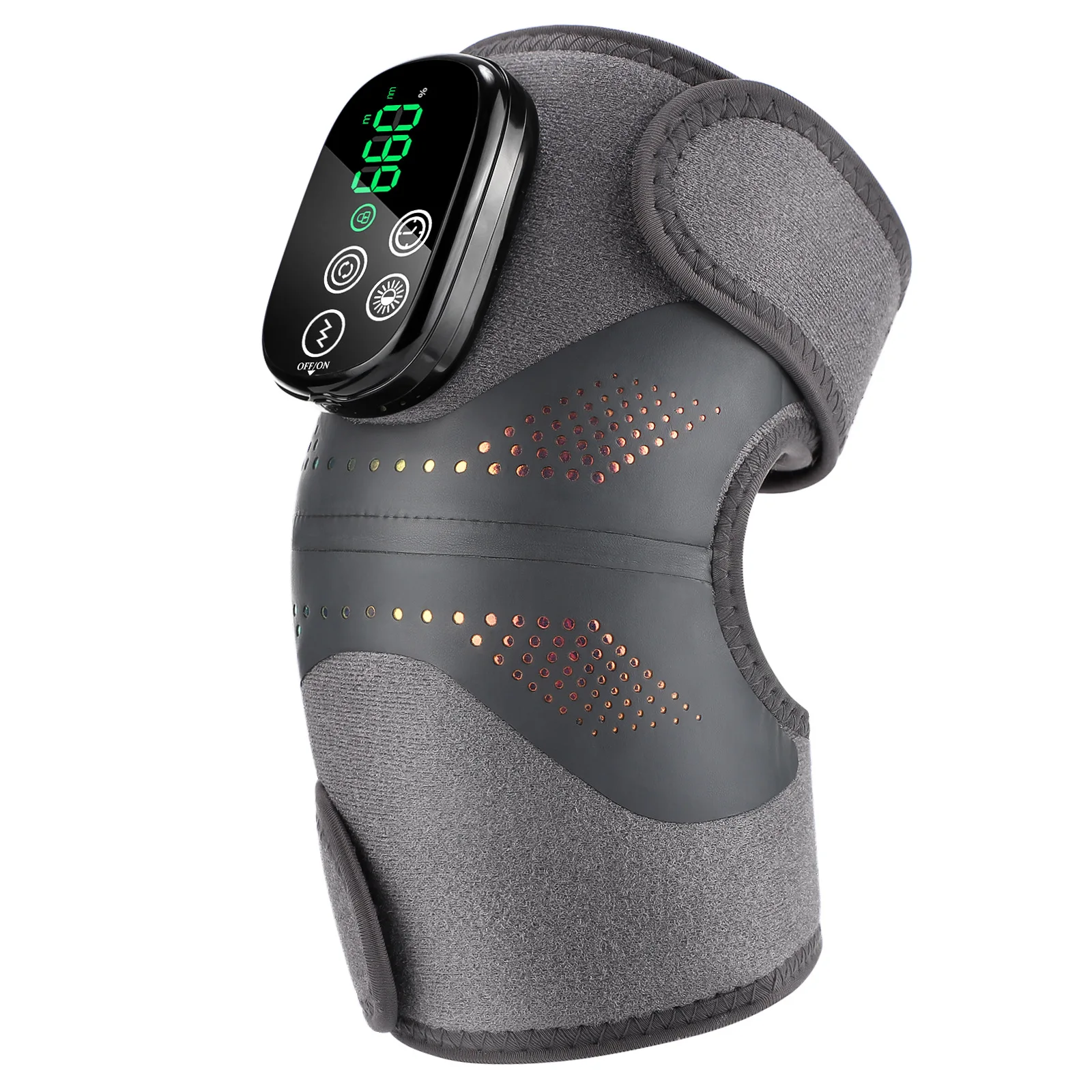 (1 Item) Massageador De Massagem Vibratória Com Compressa Quente E Luz Vermelha Para Articulações Dos Joelhos, Ombros E Cotovelos