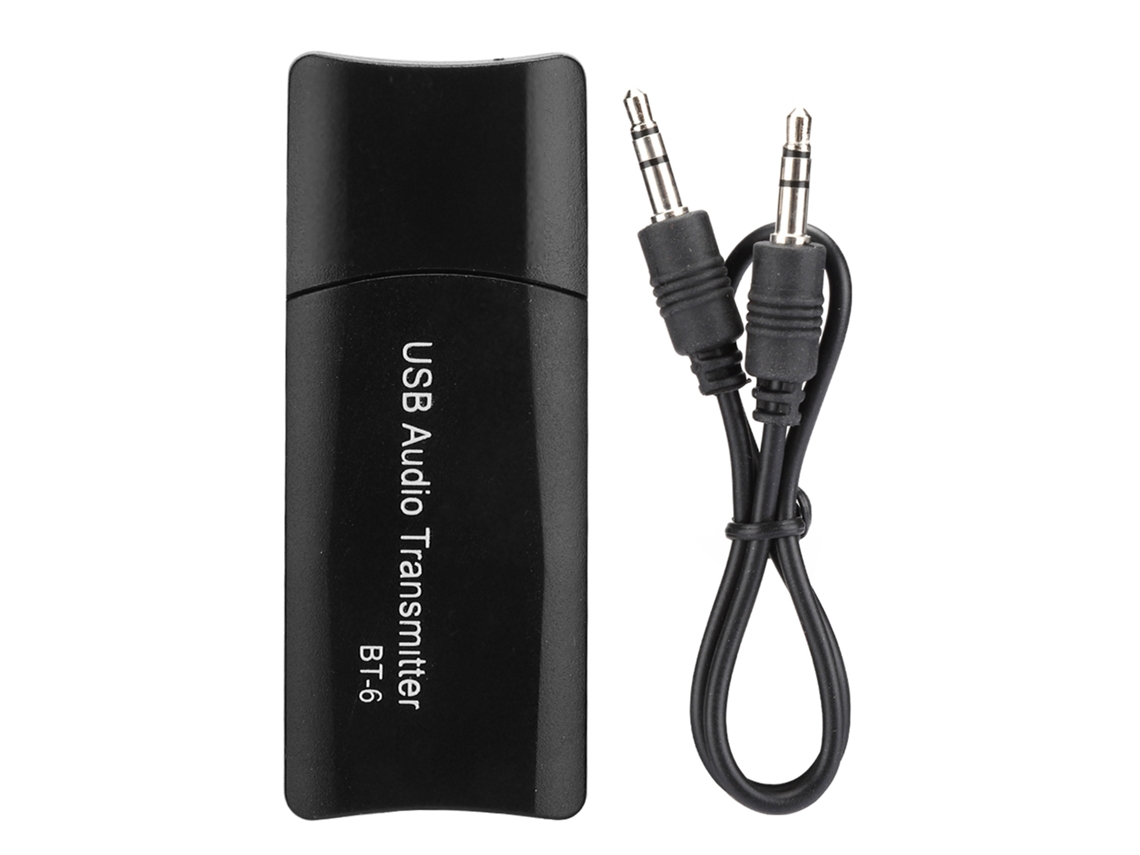 Transmissor E Receptor De Áudio Sem Fio Bluetooth 5.0 Usb Bt-6 2 Em 1 Com Luz Led Vermelha