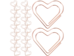 Clips De Papel Metal Em Formato Coração, Pequenos E Criativos Da Sherchpry, Na Cor Ouro Rosa, Pacote Com 100 Unidades