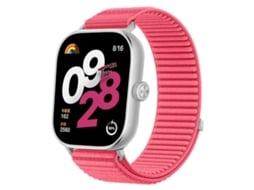 Bracelete Para Redmi Watch 6 / 5 / 4 - Nylon Trançado - Fecho De Velcro Vermelha