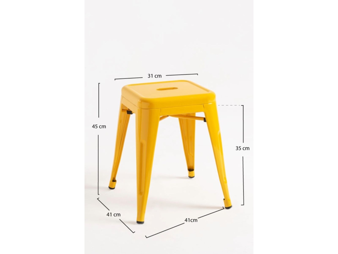 Pack 4 Bancos Torix Pequenos 45 Cm - Amarelo