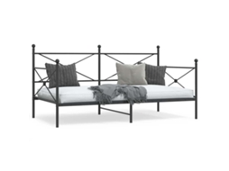 Vidaxl Cama De Dia Sem Colchão 100x190 Cm Aço Preto