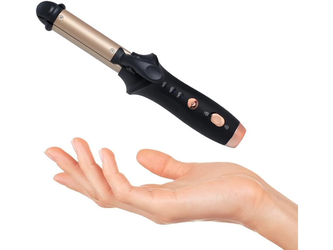 Plancha y moldeadora de pelo inalámbrica 2 en 1: minirizador de viaje, ideal para cabello corto, recargable por USB con batería Aquaforge de 40 mAh.