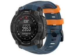 Bracelete para Garmin Instinct 3 Amoled / Solar Silicone Liberação Rápida Azul + Laranja XIAOMOYU (50mm)