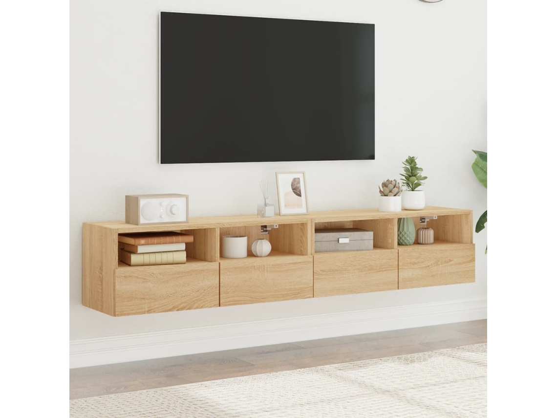 Vidaxl Móveis Parede Tv 2pcs 80x30x30cm Deriv. Madeira Carvalho Sonoma