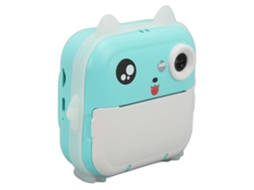 Câmera Instantânea Infantil com Estampa Fofa, Zoom Múltiplo de 24mp, Mini Câmera Digital na Cor Azul. ELECTVAULT1