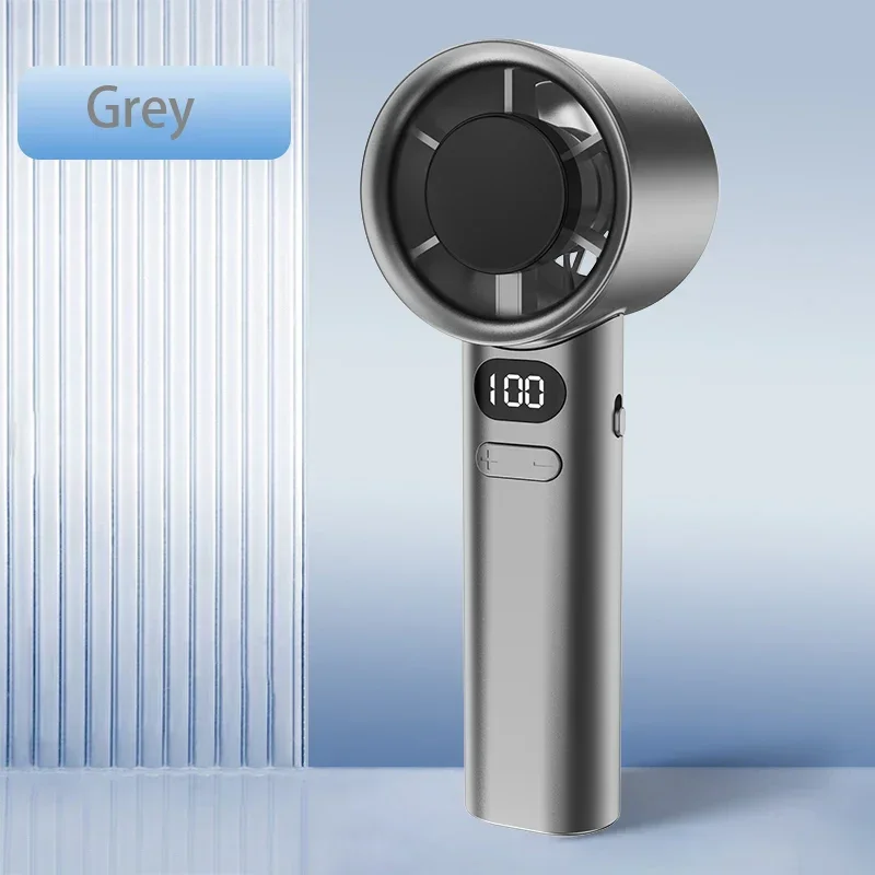 (cinza) Ventilador Portátil De Mão, 120 Velocidades, Recarregável Via Usb.