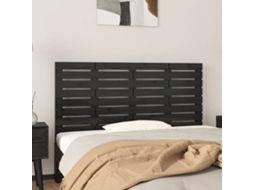 Vidaxl Cabeceira De Parede 126x3x63 Cm Madeira De Pinho Maciça Preto