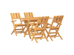 Maison Exclusive - 5 Pcs Conjunto De Jantar P/ Jardim Madeira De Teca Maciça