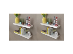 Vidaxl Prateleiras De Parede 4 Pcs Branco 60 Cm