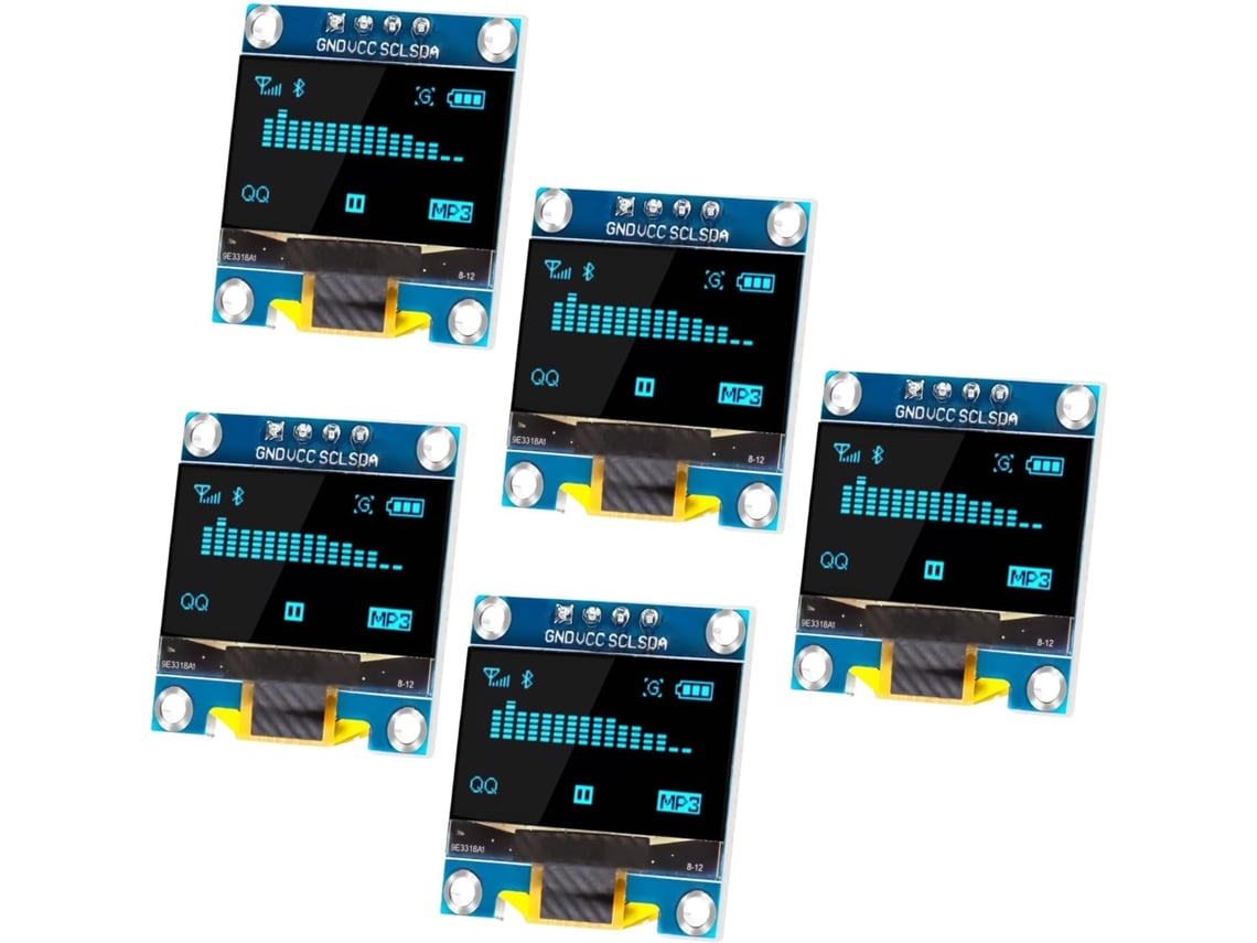 lote de 5 Modules D'visor Oled 0, 96'' 128 X 64 Pixels I2c com Série I2c Iic Auto-éclairant compatível com Arduino Raspberry Pi