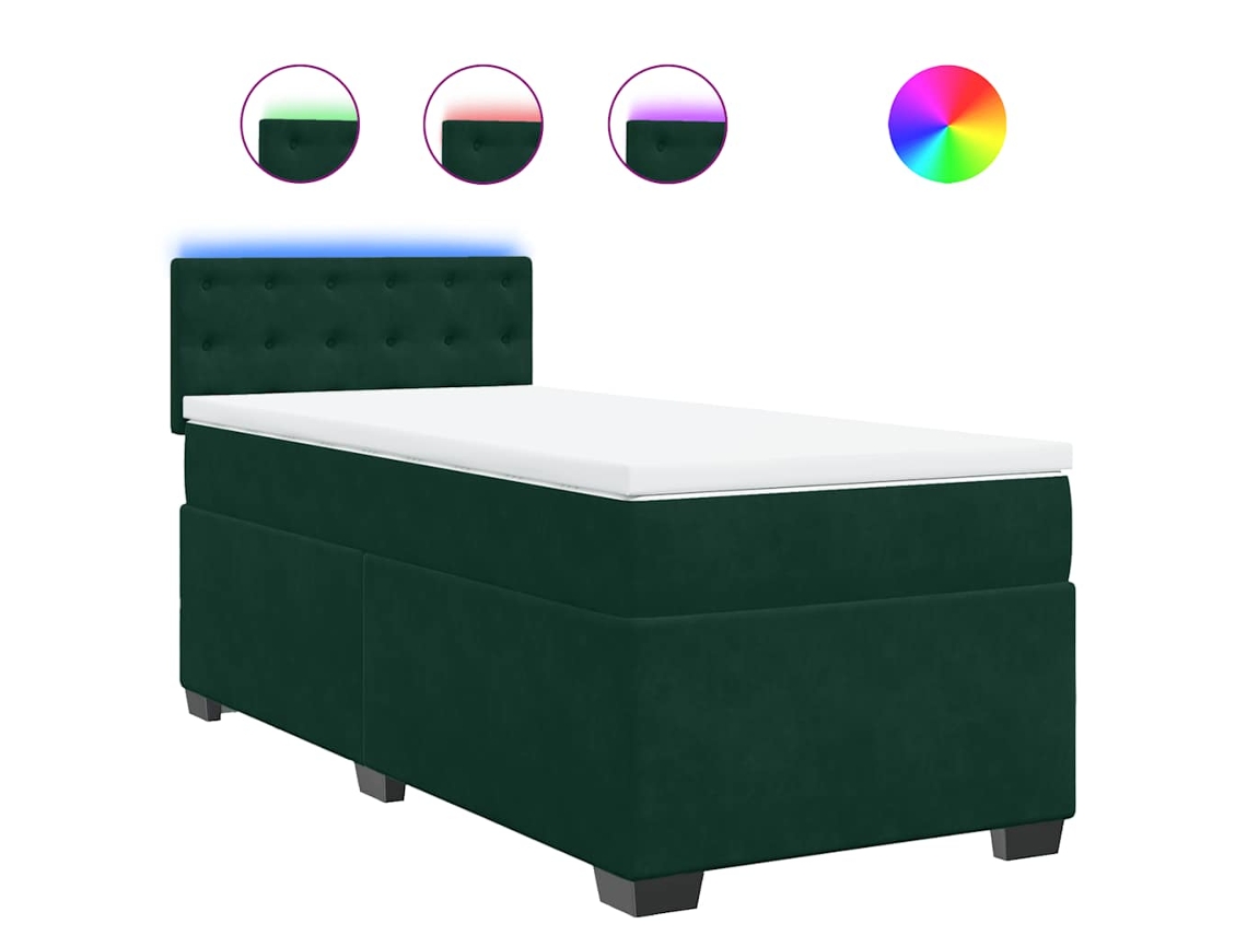Box Spring Bed, Box Spring Beds Vidaxl Verde Veludo (90 X 200 Cm)