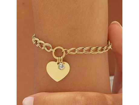 Bracelete Imprescindível Banhado A Ouro Com Coração My Love Syl22 Sagapõ