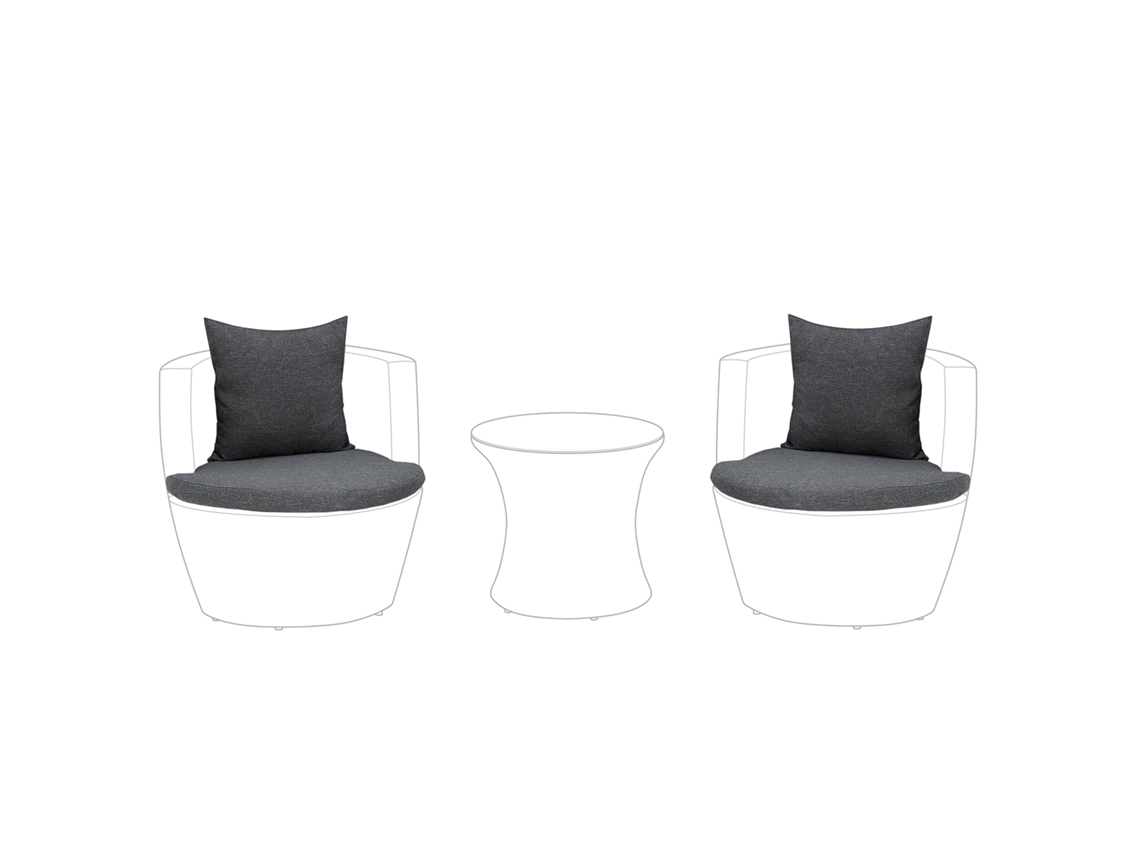 Conjunto De Capas Para Almofadas De Exterior Beliani Capri De Poliéster Cinzento 70x60x5
