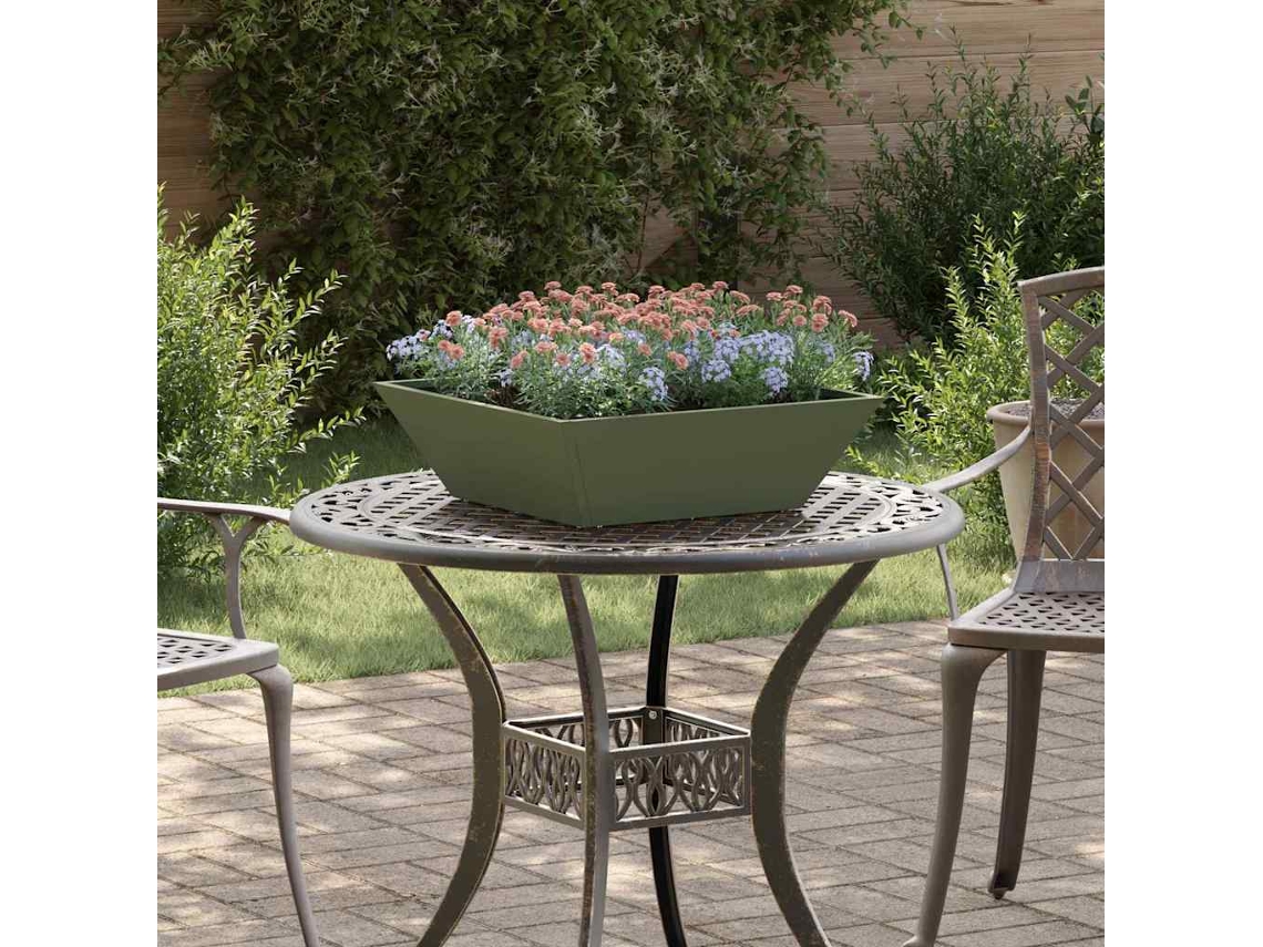 Vidaxl Vaso De Jardim 5 Unid. Verde-azeitona 50 X 50 X 15 Cm