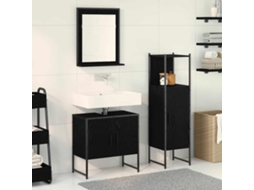 Vidaxl Conjunto De Móveis Para Banheiro 3 Unid. Preto