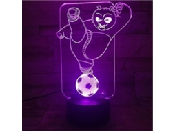 Lámpara De Noche 3d Kung Fu Panda Fútbol Led Cambio De Color Para Dormitorio Mesa