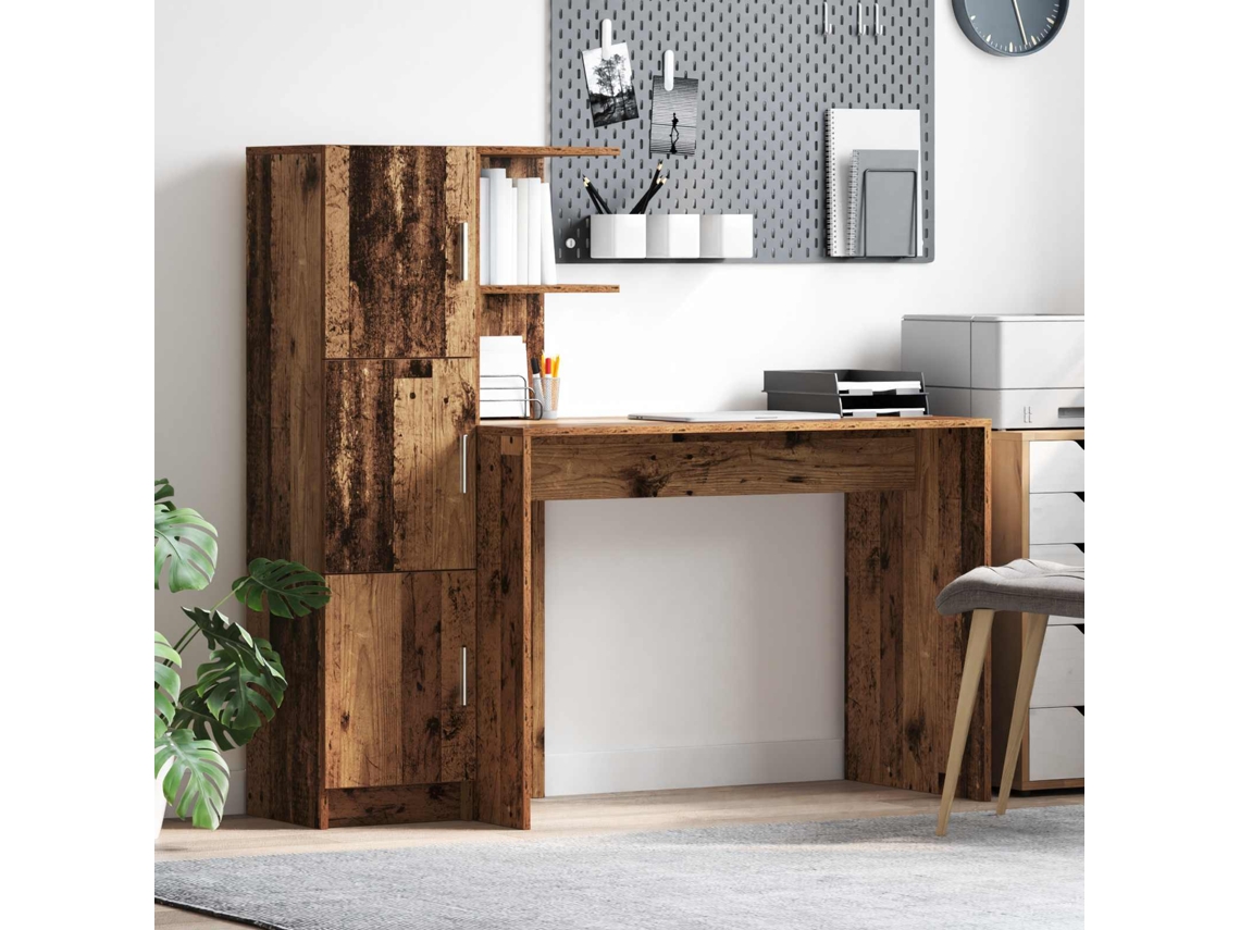 Vidaxl Mesa Madeira Antiga 133.5 X 50 X 124 Cm 2 Unid.