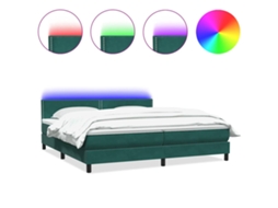 Maison Exclusive - Cama Box Spring C/ Colchão E Led 180x220 Cm Veludo Verde-escuro