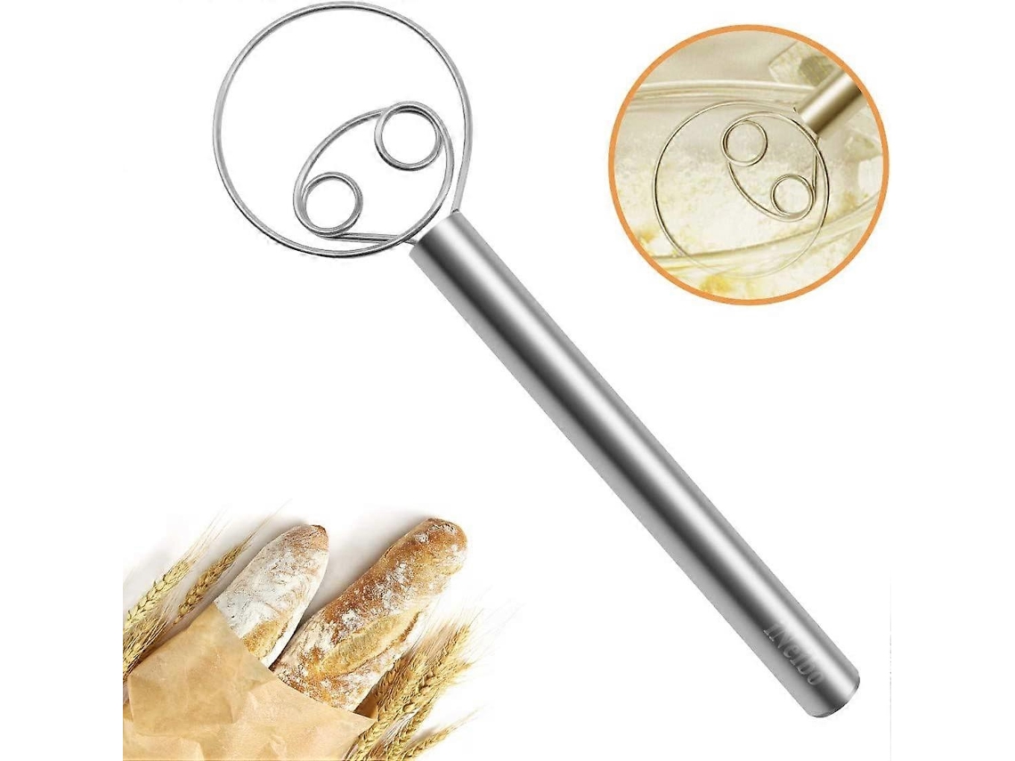 Batedor Dinamarquês Para Massa, Em Aço Inoxidável, Para Pão, Pizza, Bolos E Pastelaria, Com Mistura Manual Eficiente E Limpeza Simples