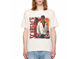 Rockinstone Scarface Movie Palm Tree Sunset Background Solid Natural Adult T-shirt Size:s