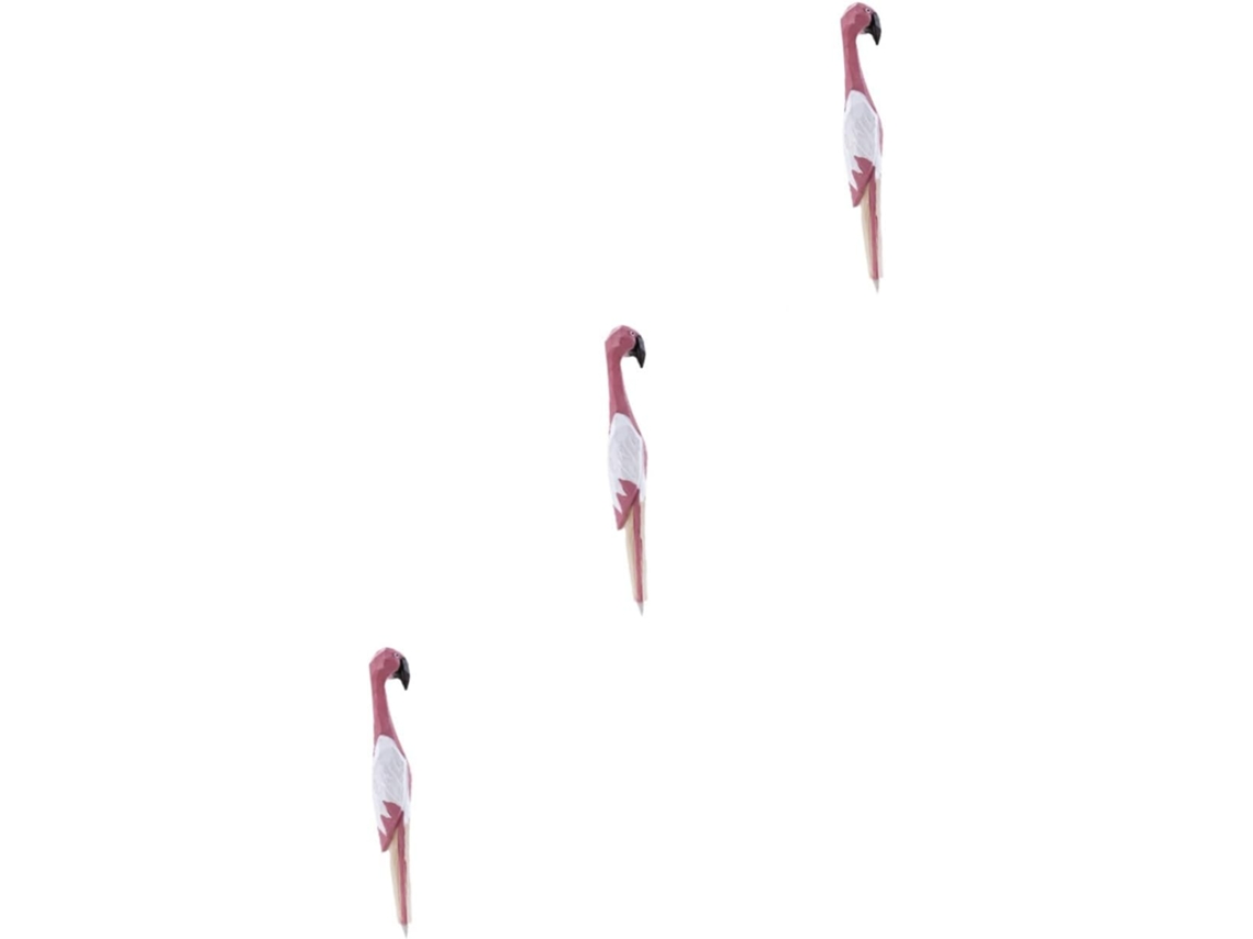 Conjunto De 3 Canetas Esferográficas Nuobesty Com Design Flamingo,