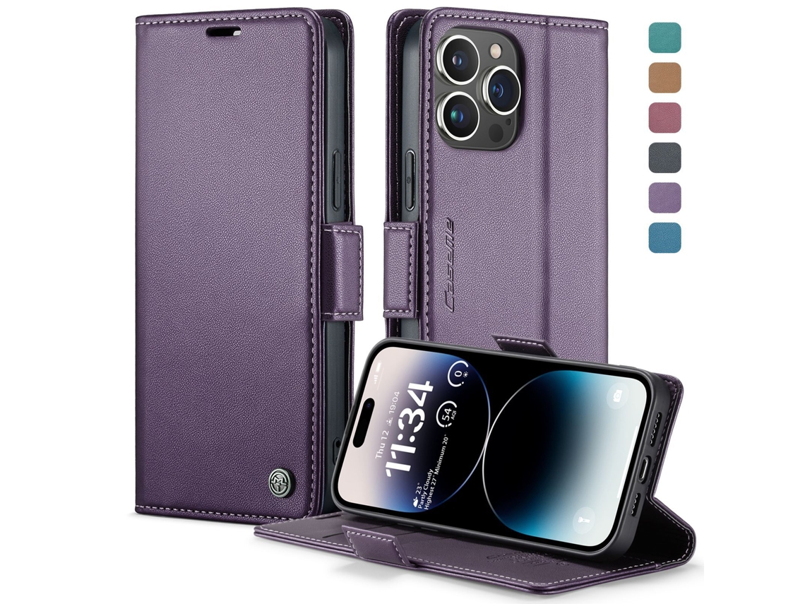 Capa Protetora Flip Para Celular Em Couro, Nova, Com Aba.roxo - Iphone 13 Pro Max