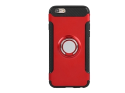 Capa de Silicone Vermelha para Iphone6/6s com Suporte para Carro EOOCOO