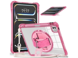 Capa Híbrida Transparente De Tpu Com Suporte Giratório Para Ipad Pro 11 2024.