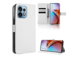 Capa De Couro Com Textura De Diamante Para Motorola Moto X40 Pro