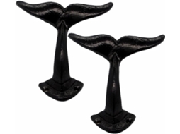 Conjunto De 2, Ganchos De Baleia, Ganchos Rabo De Baleia, Preto Ca
