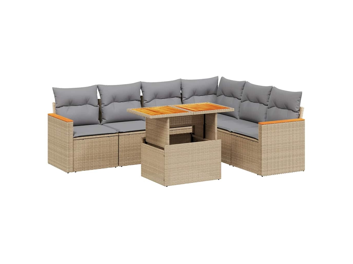 Garden Sofa Set, Garden Sofa Sets Vidaxl Bege Rattan / Vime (n/a)