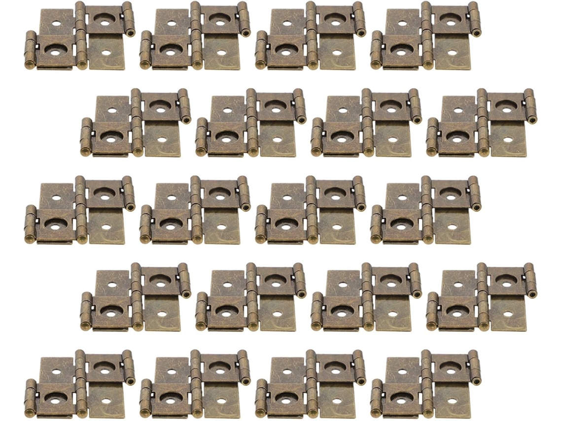 Conjunto De 20 Dobradiças Metálicas Duplas Dobráveis Para Portas De 54x47mm, Estilo Retrô, Cor Azul.