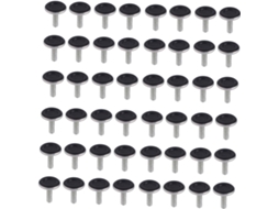 Sewroro 48 Peças Niveladores De Móveis Ajustáveis E Protetores Pés Cadeira M8x25mm Com Base Preta Para Mesas Armários