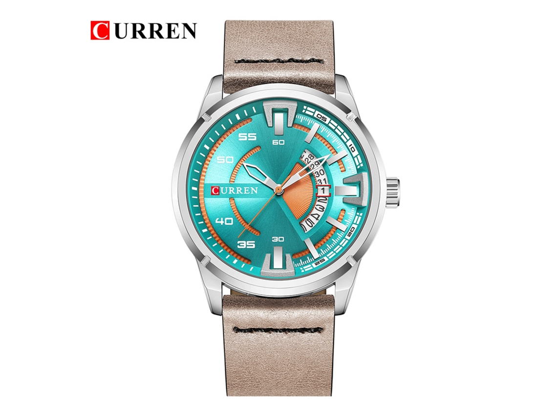 Relógio Feminino MDUG de Quartzo, Pulseira de Couro, Casual (cáqui)